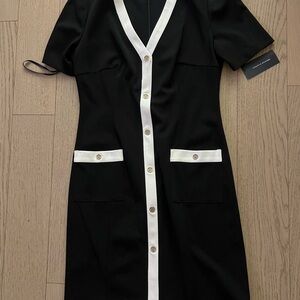 Tommy Hilfiger Elegant Black and White Dress